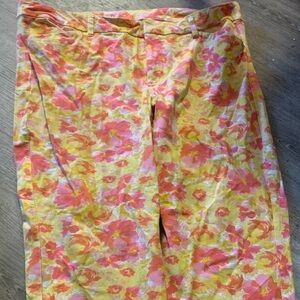 Old Navy Floral Capris - Pink and Yellow